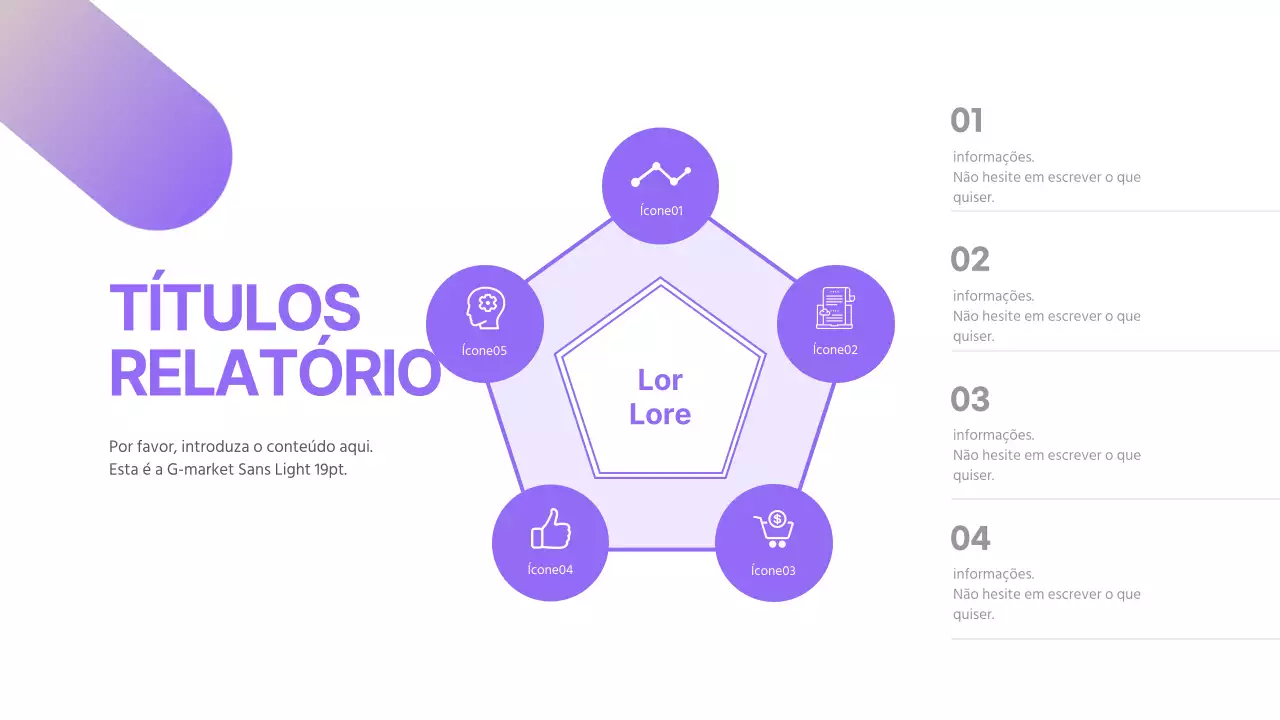 Um diagrama de pentagrama limpo com um gradiente púrpura