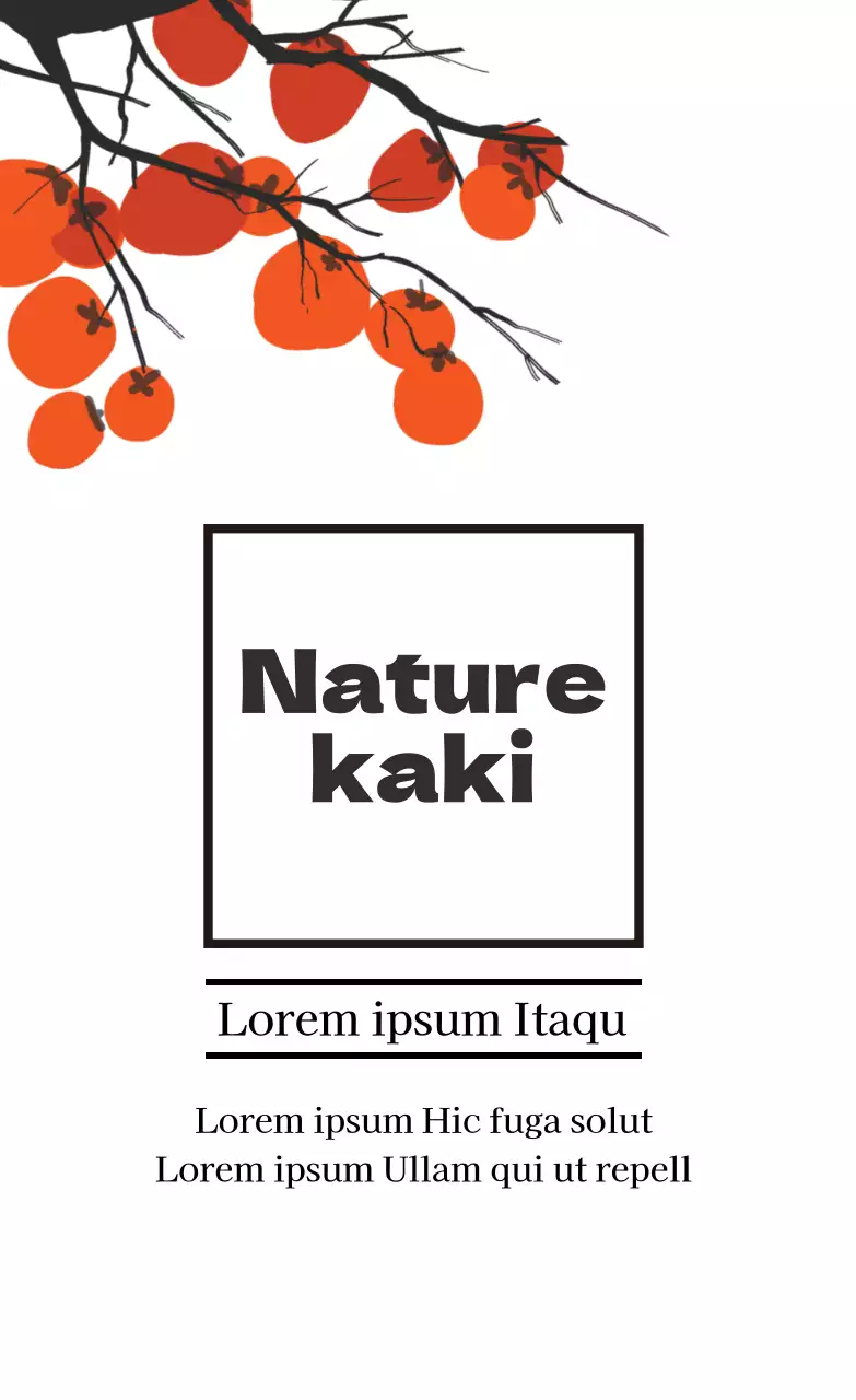 Étiquette d'emballage du coffret cadeau de kakis séchés illustré par l'orange