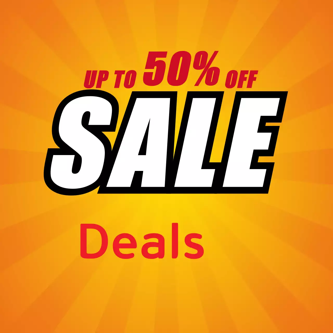 Highlighted sale ads with orange text