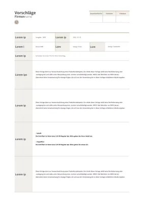 Brauner, einfacher, tabellarischer Vorschlag