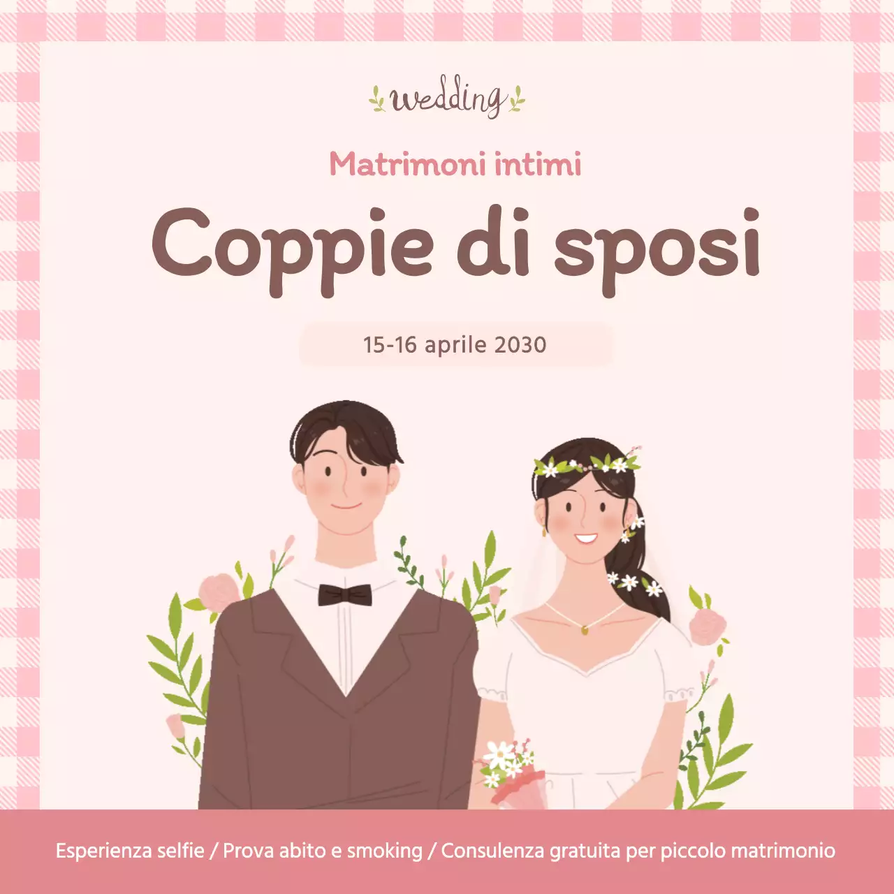 Promuovete la vostra fiera nuziale con un bel fondale rosa