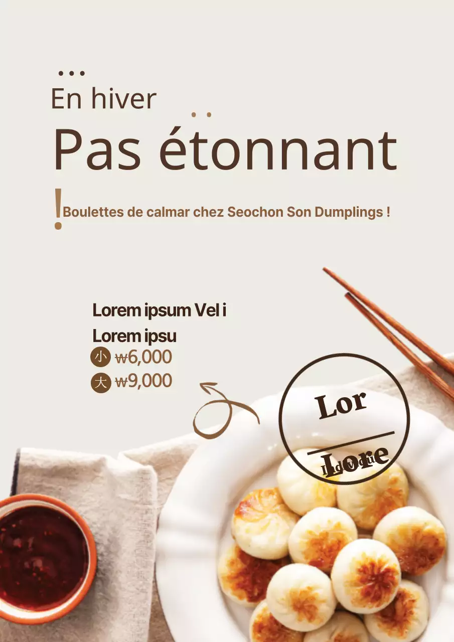 Promouvoir le menu de votre restaurant de gyoza