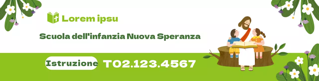 Illustrazione di carattere verde Promozione della scuola dell'infanzia della chiesa