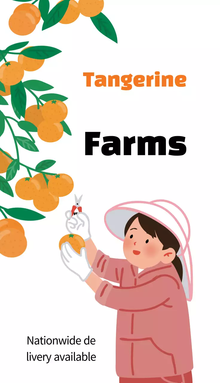 Màu cam minh họa trang trại nông sản dễ thương 