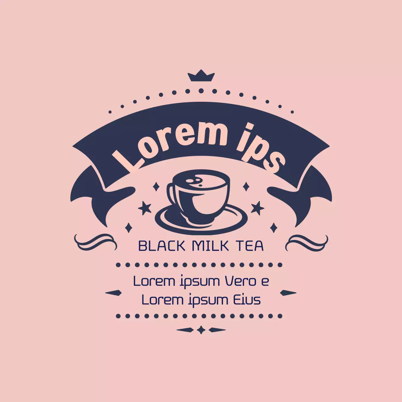 Label Teh Susu Bergambar Merah Muda Angkatan Laut