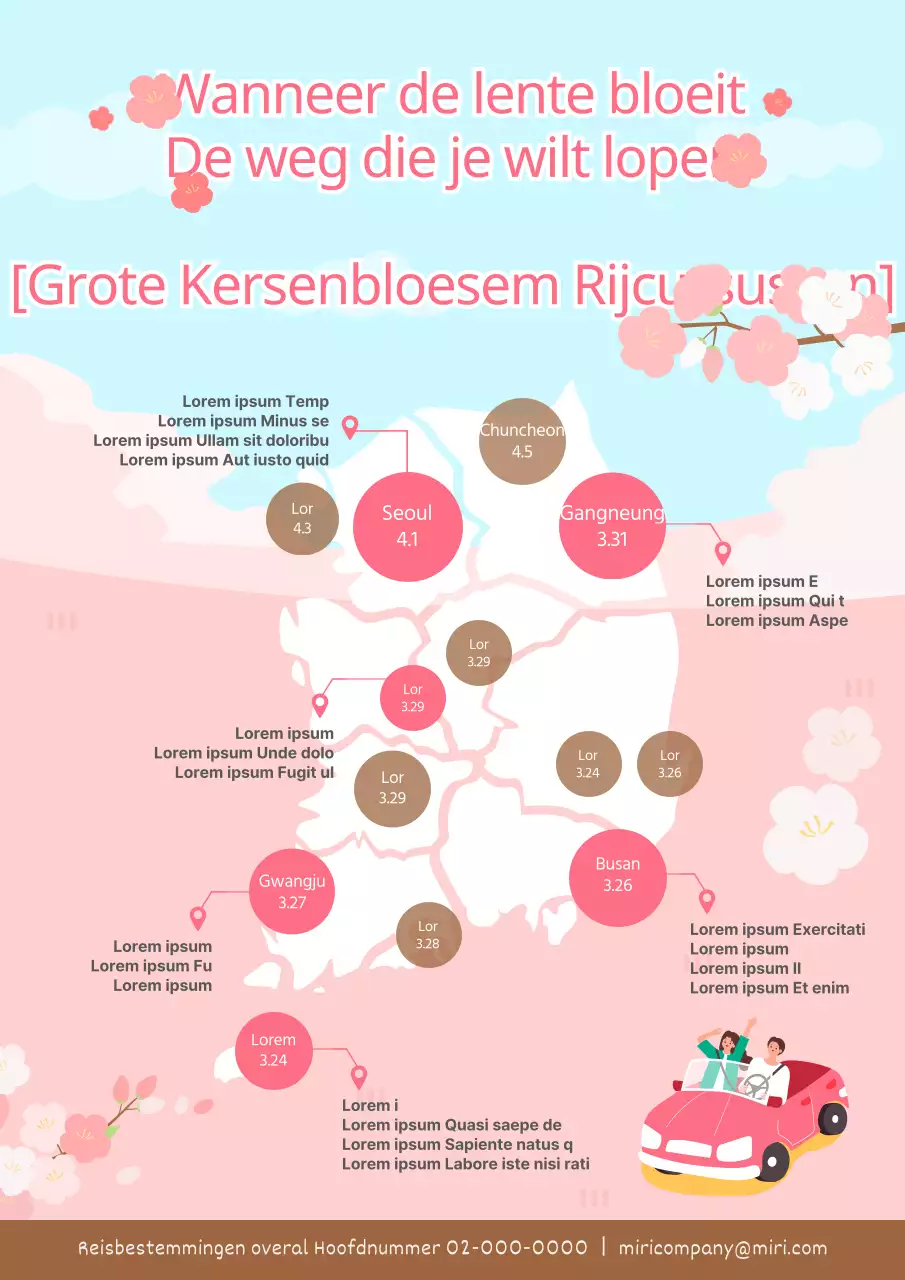 Wanneer rijden als de kersenbloesems roze zijn infographic