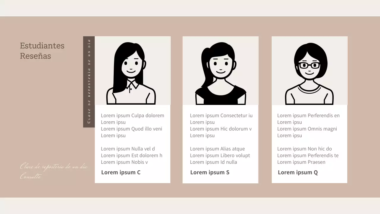 Propuesta de curso de repostería de un día en beige