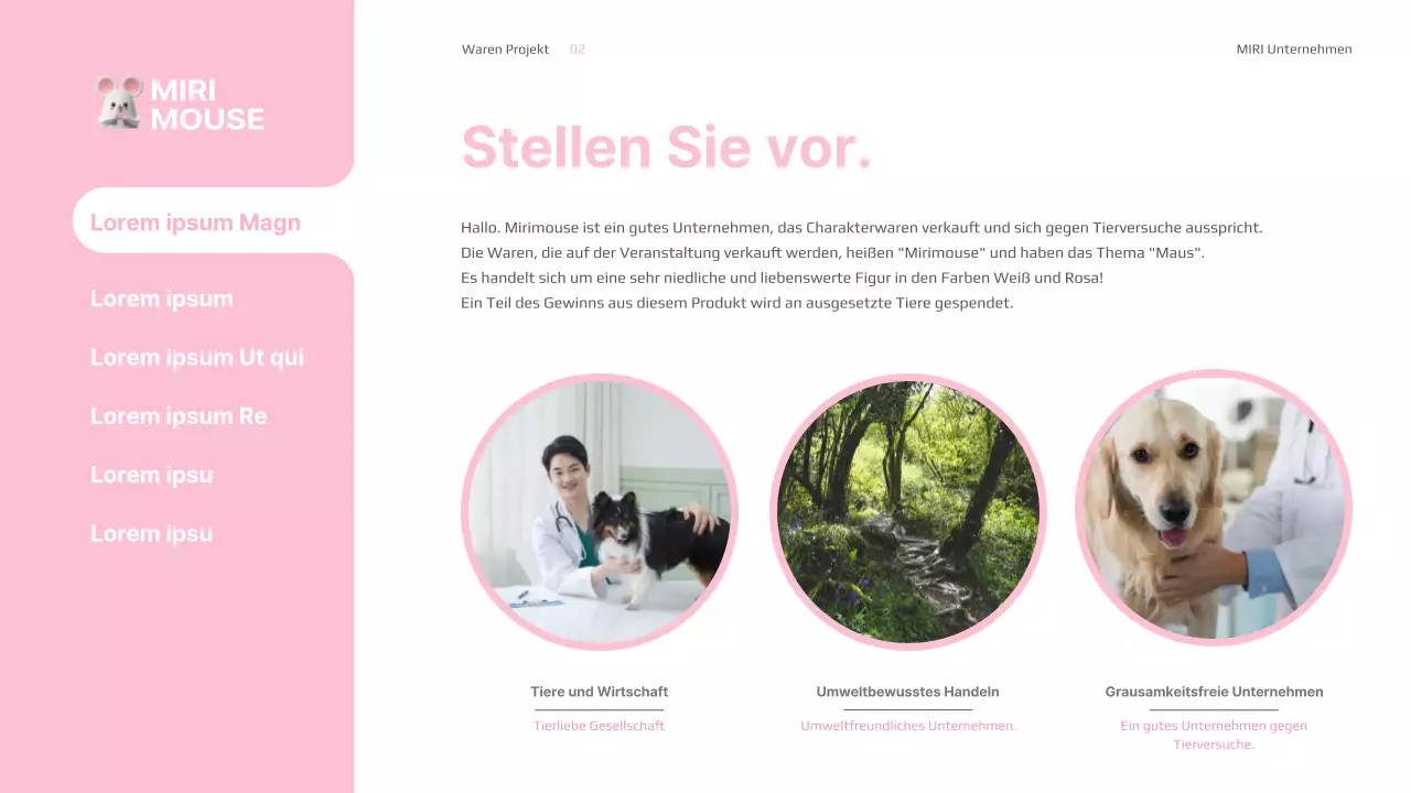 Rosa und weiße Warenpräsentation