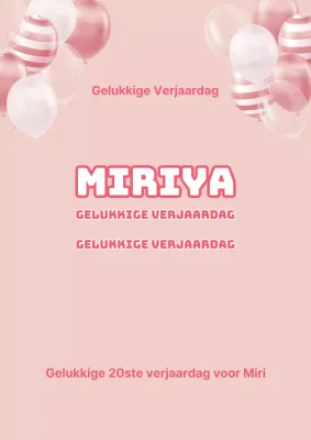 Roze eenvoudige happy birthday promotionele ontwerpposter