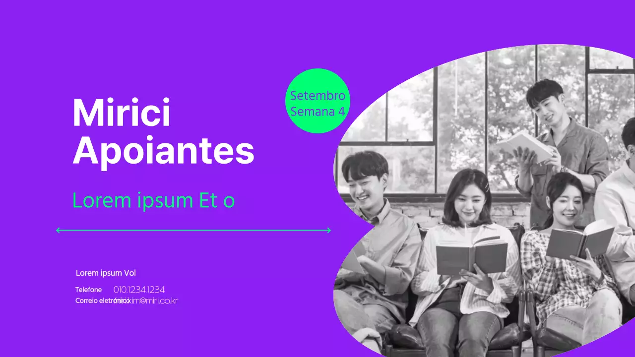 Tendência roxa e néon nos relatórios de atividade dos apoiantes