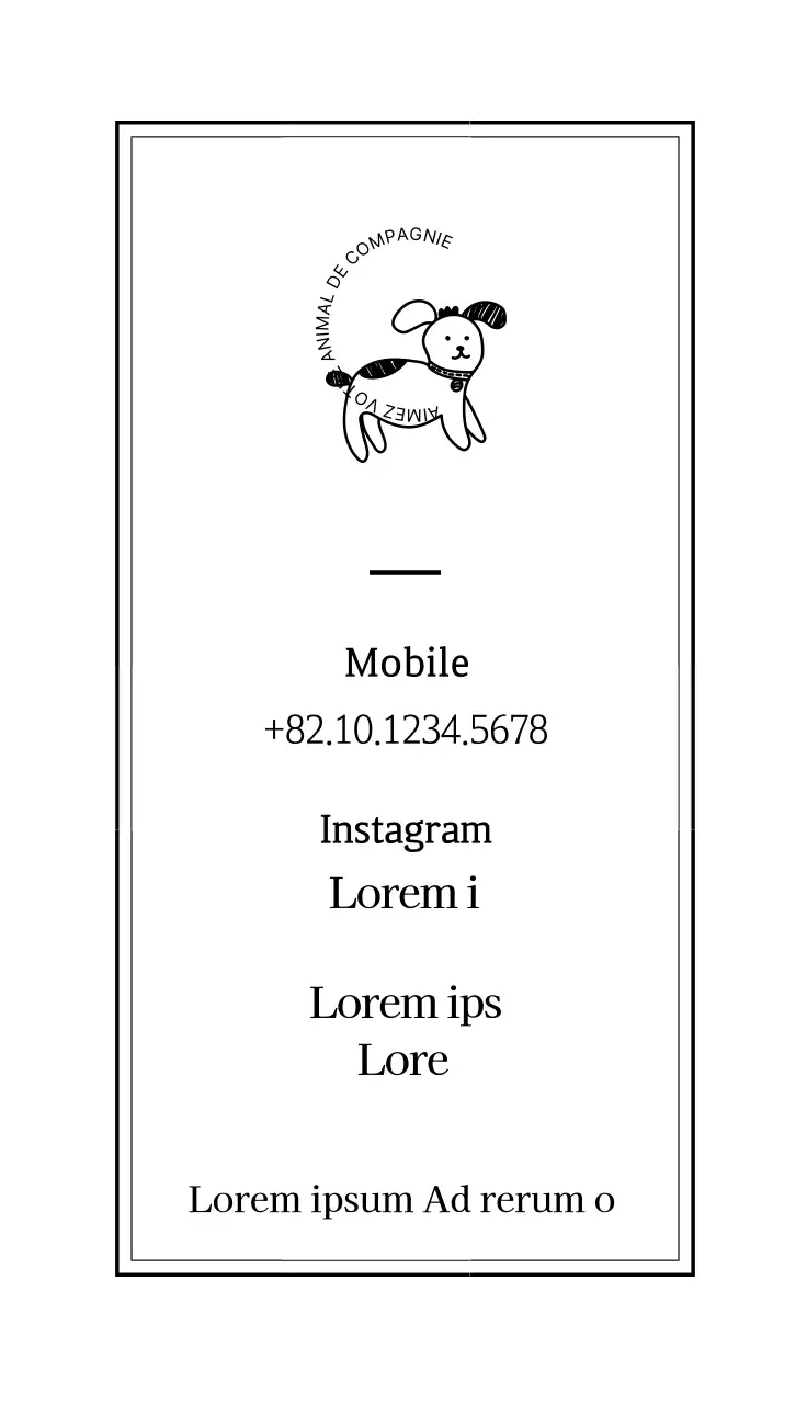 illustration en noir d'un simple toilettage de chien