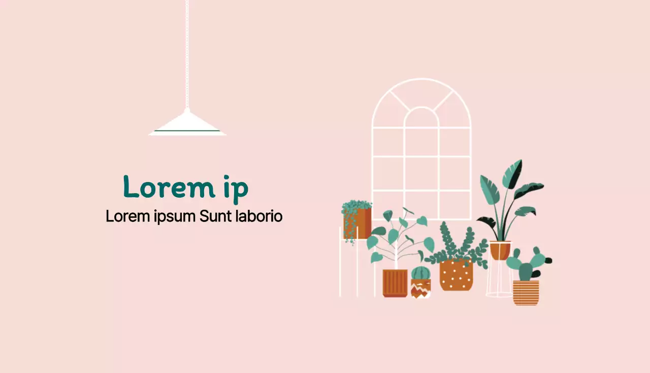 Illustration rose d'un jardin botanique d'intérieur soigné