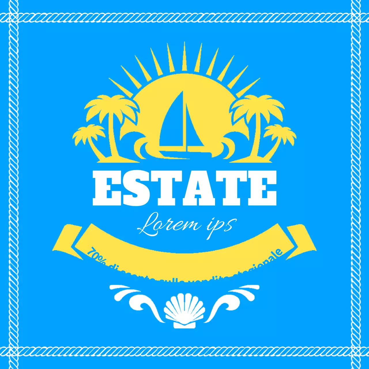 Una promozione di vendita con un tocco di freschezza e di blu chiaro