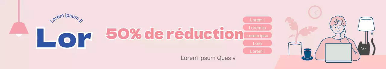 Bannière de vente en ziplock rose