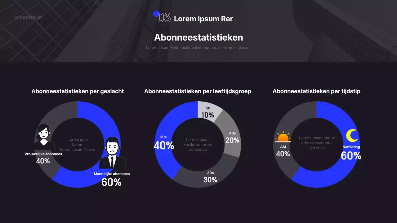 Eenvoudig zakelijk infografisch rapport in zwart en blauw