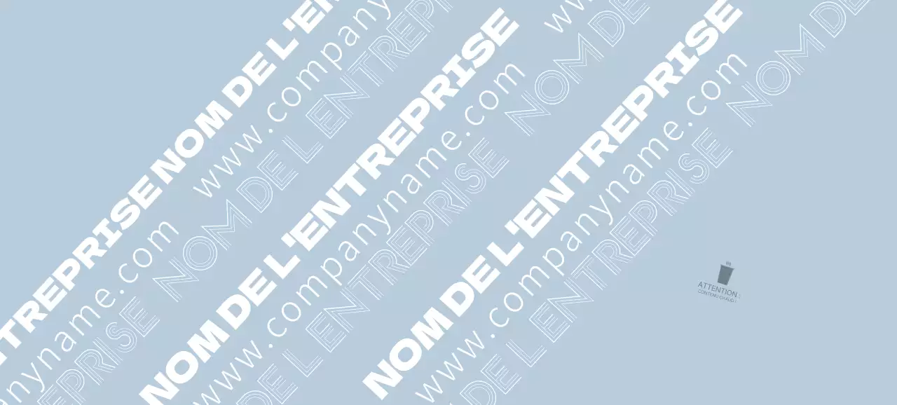 Nom de marque en texte bleu