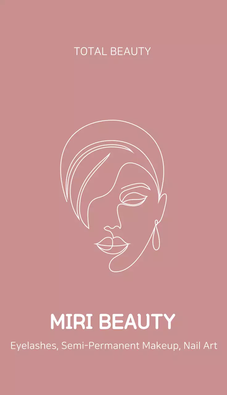 Kartu Nama Promosi Kecantikan Minimal Pink