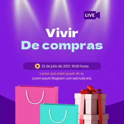 Diseño de compras en vivo en morado