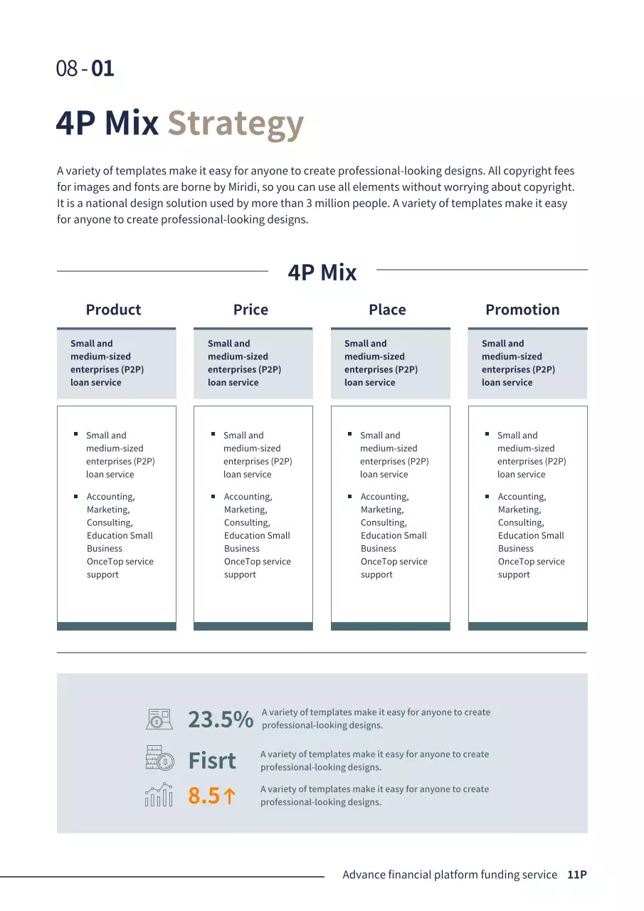 ネイビー シンプル ビジネス 企画書 文書フォーム
