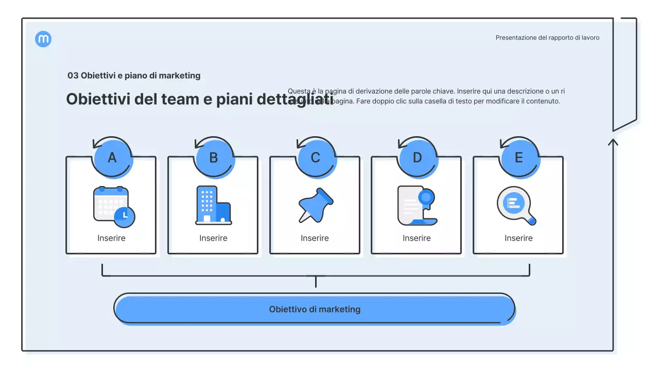 Forme puntiformi con frecce azzurre kit di presentazione aziendale