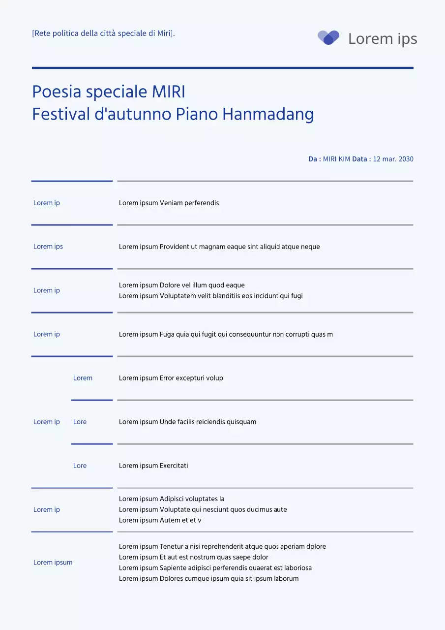 Proposta di tavolo di design per eventi dalle linee semplici in blu navy