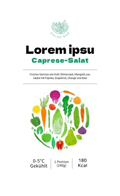 Abstrakte Illustration Salat Lebensmitteletikett