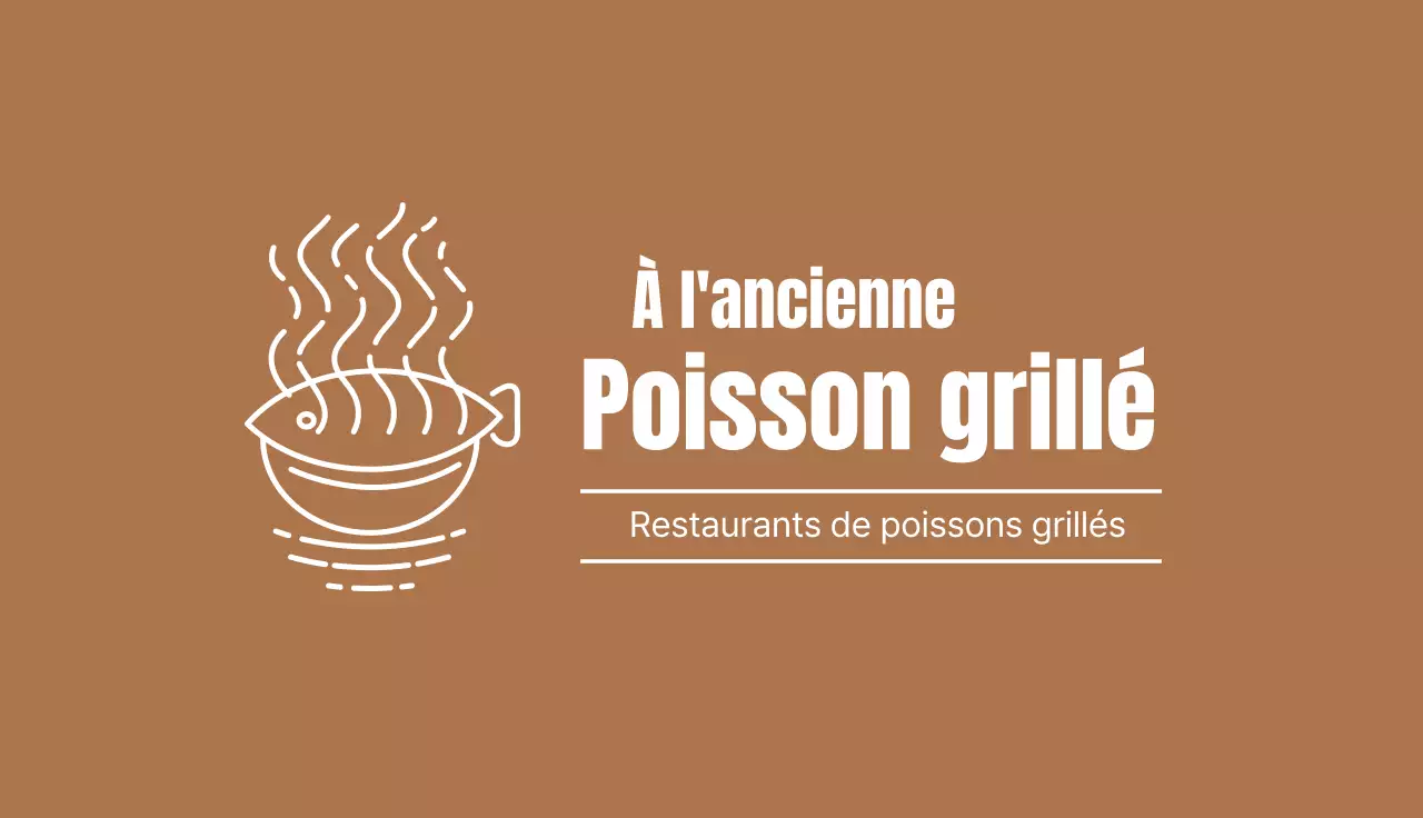 illustration brune restaurant simple poisson grillé