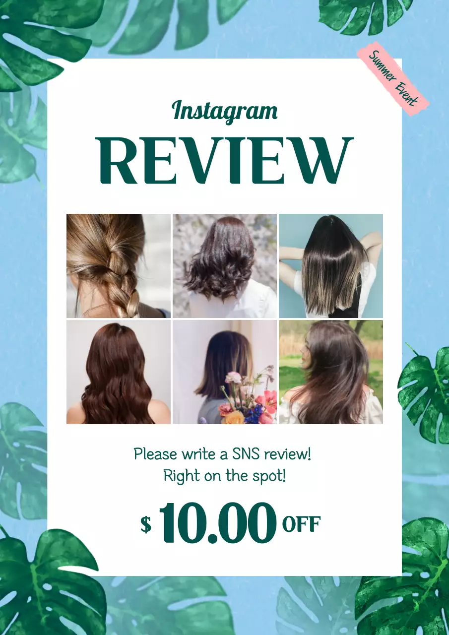 Pink Tropical Summer Promotion Poster