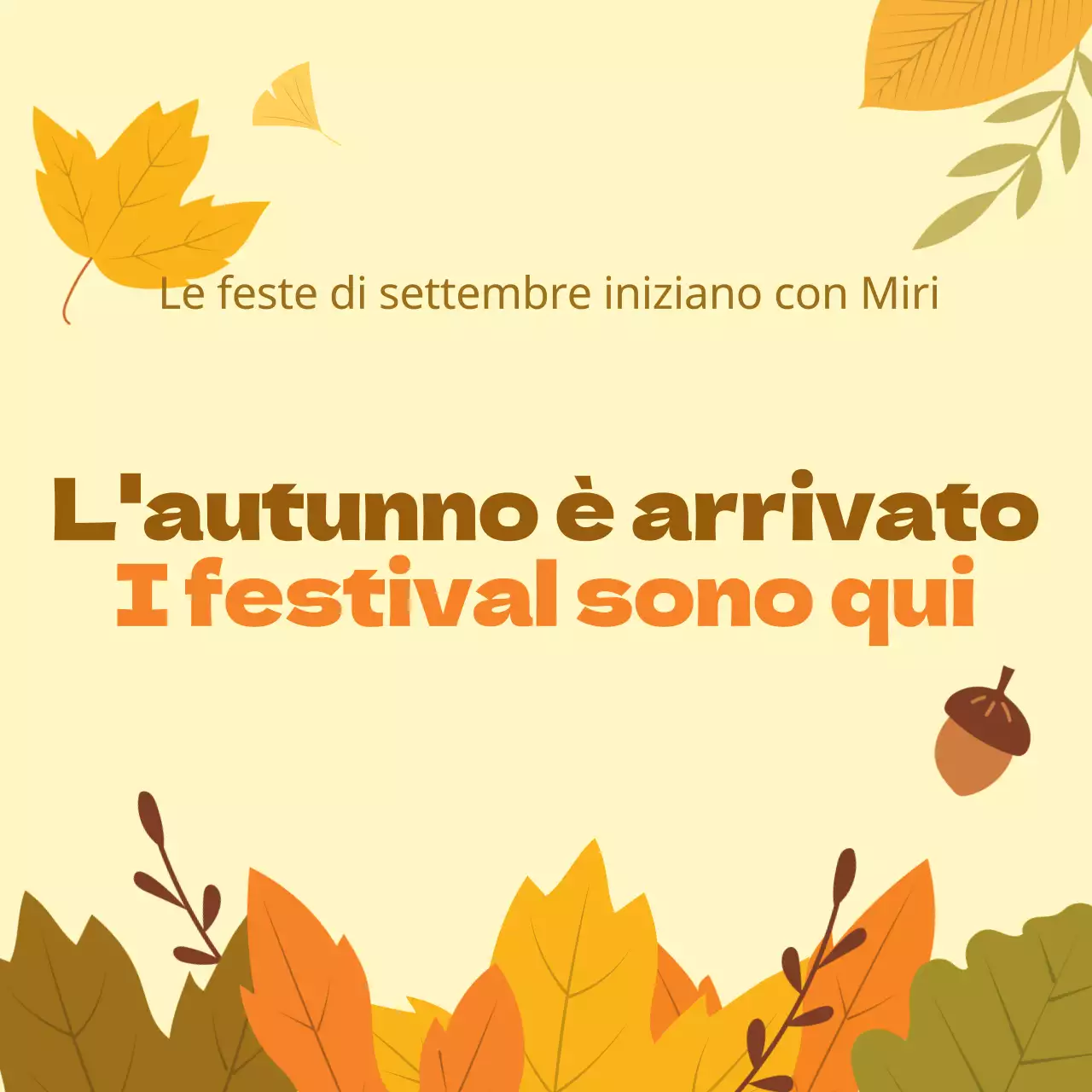 Promuovere eventi autunnali naturali con uno sfondo giallo