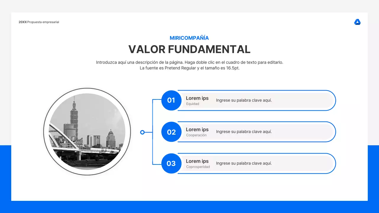 Kit de presentación de propuestas de negocio limpio e intuitivo en azul y gris claro