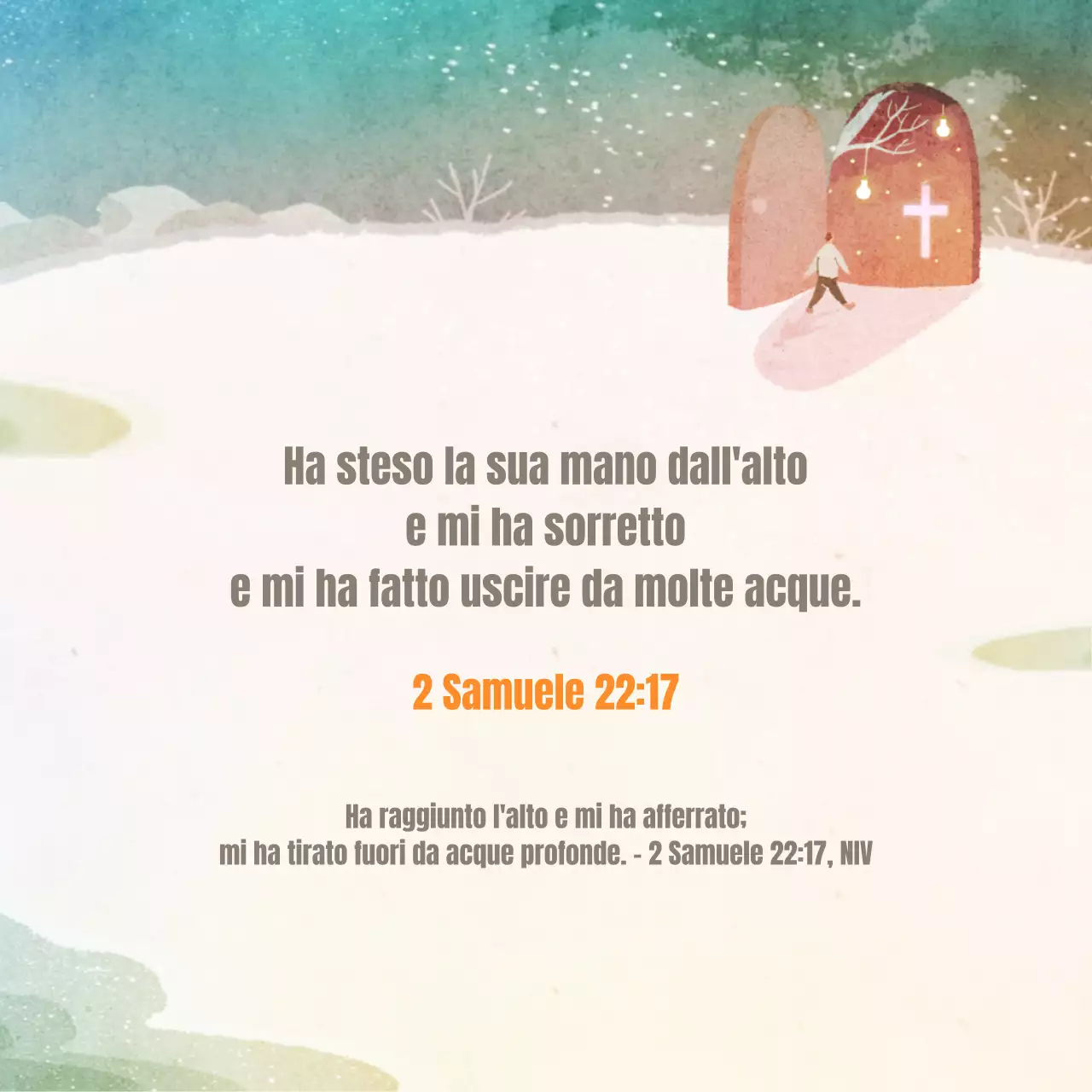 Cartoline d'auguri per la chiesa con concetto di acquerello