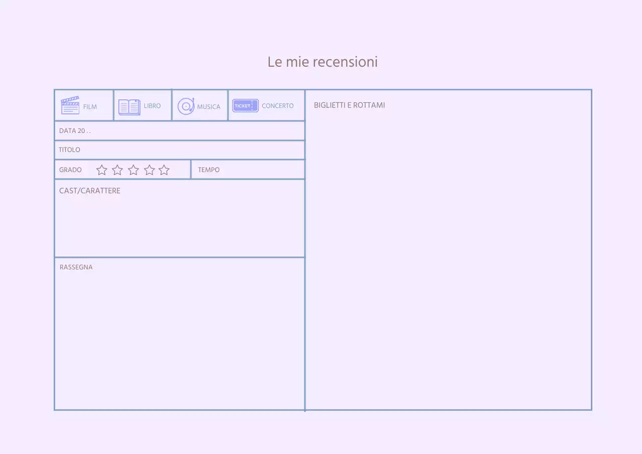 Icona viola Diario di revisione semplice