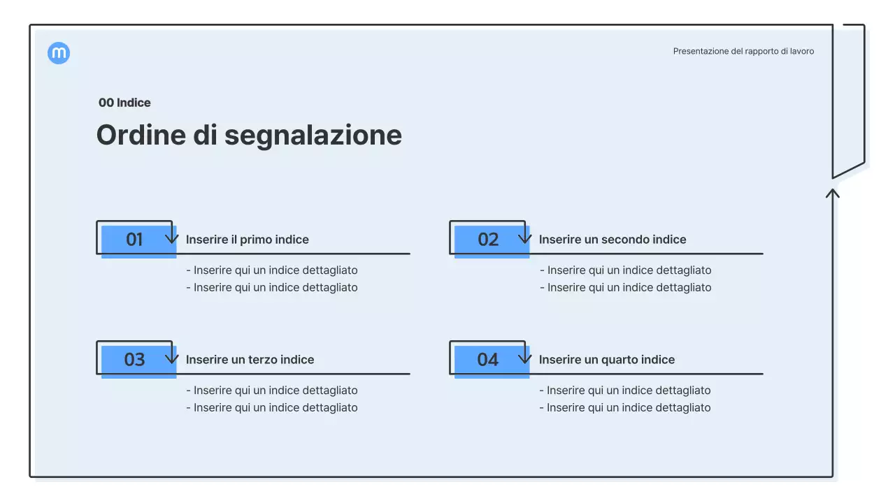 Forme puntiformi con frecce azzurre kit di presentazione aziendale