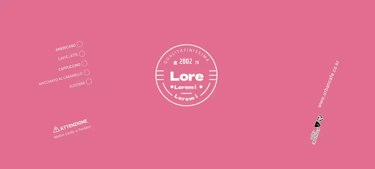 Bianco Rosa Neat Symbols Cafe