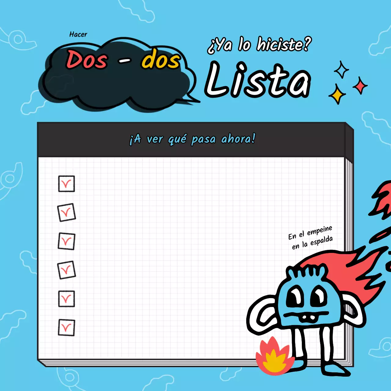 Bloc de notas tudorista de estilo kitsch en azul claro y blanco