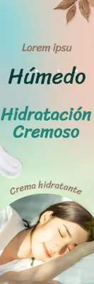 Crema hidratante Autumn mood banner promocional de cosmética en rectángulo vertical marrón y turquesa