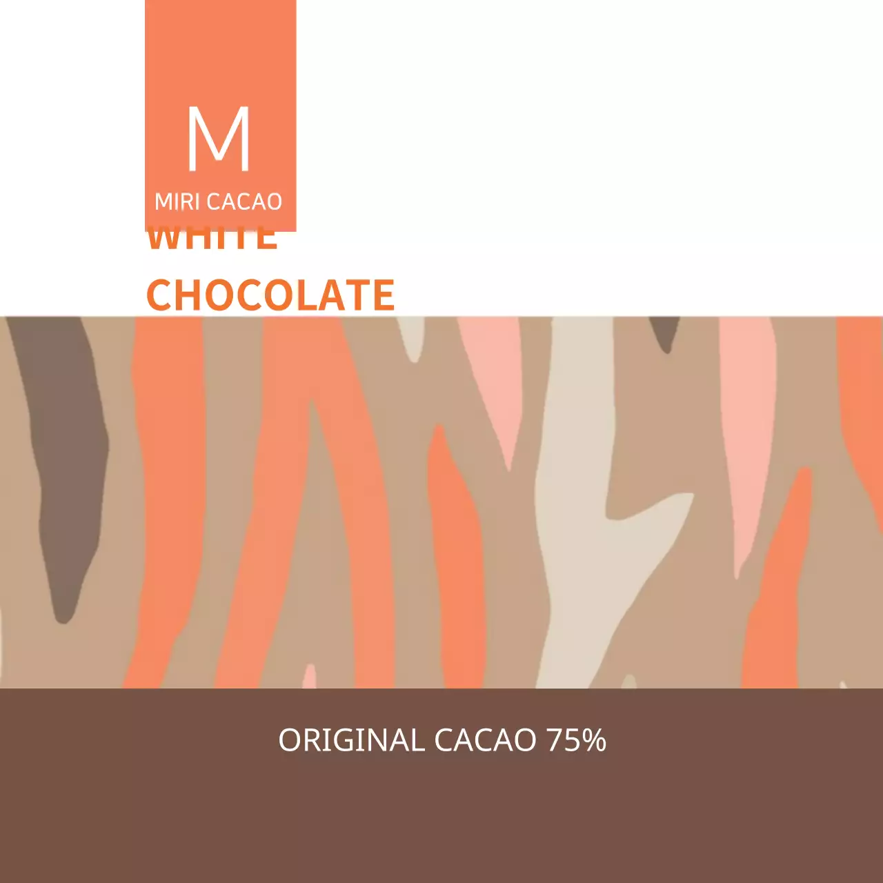 Label Teh Cokelat Panas Pola Kayu Coklat Oranye