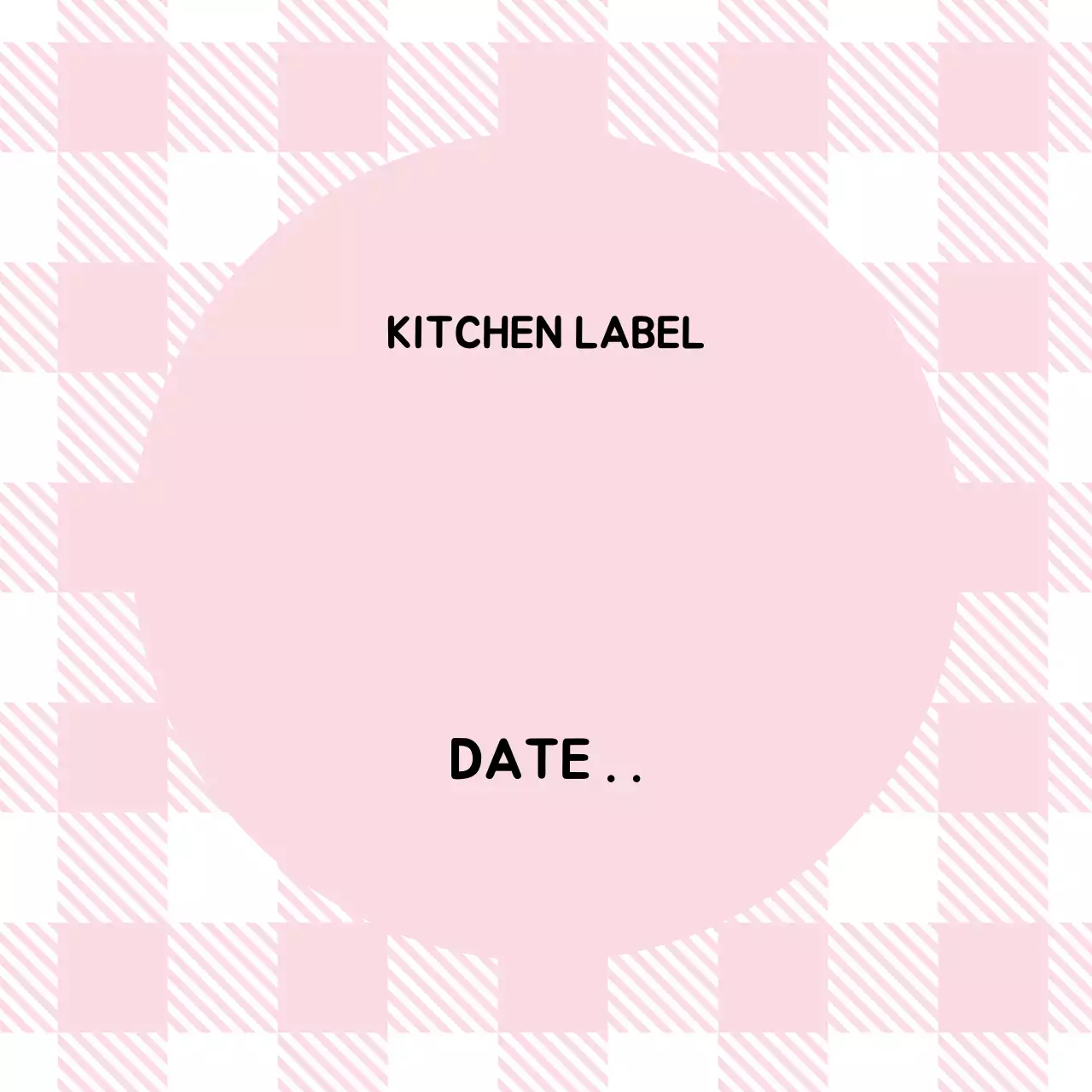 Label Dapur Kotak-kotak Puff