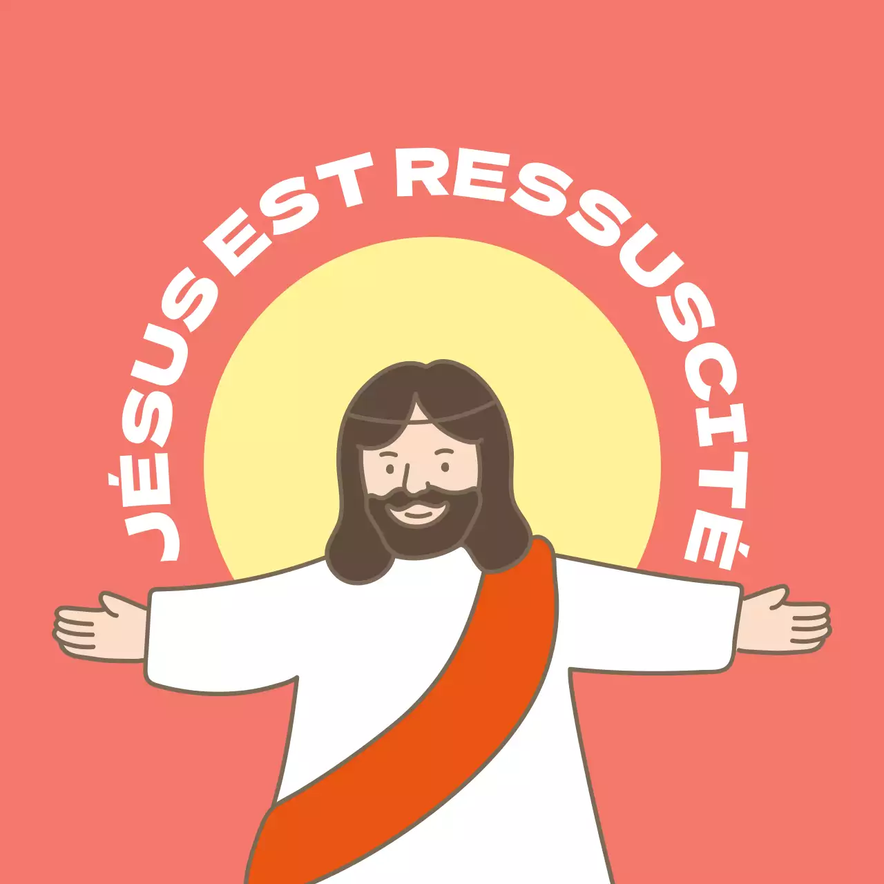 Autocollants multicolores illustrés en forme de cercle pour l'église de Pâques