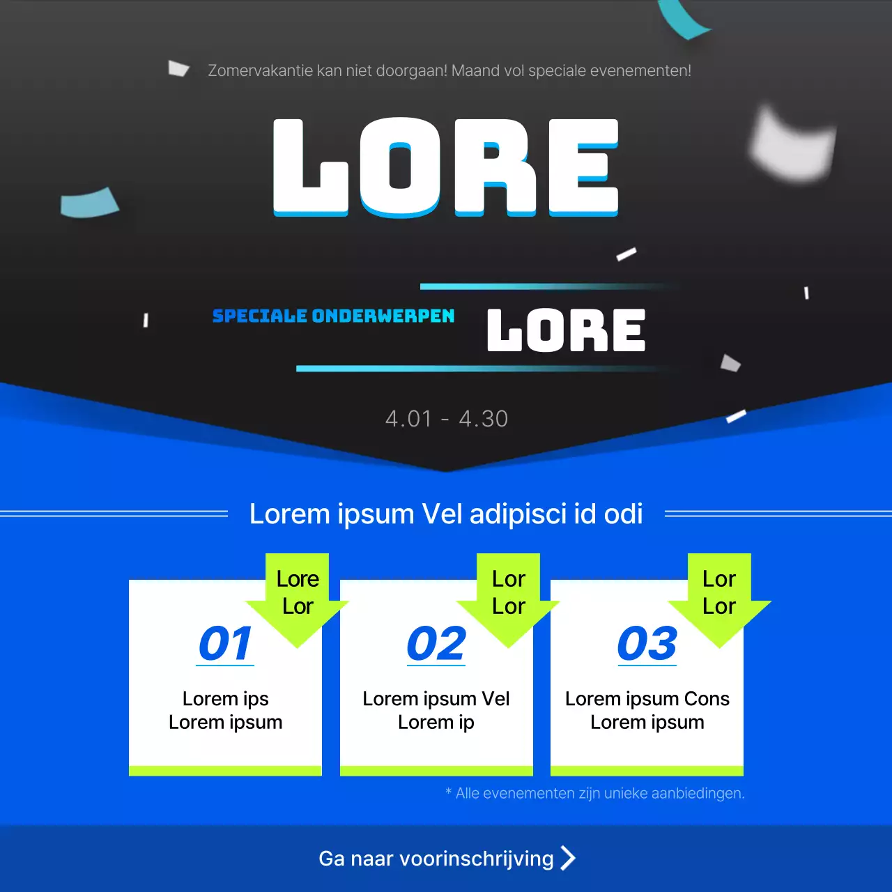 Een eenvoudige blauwe en zwarte zomervakantie