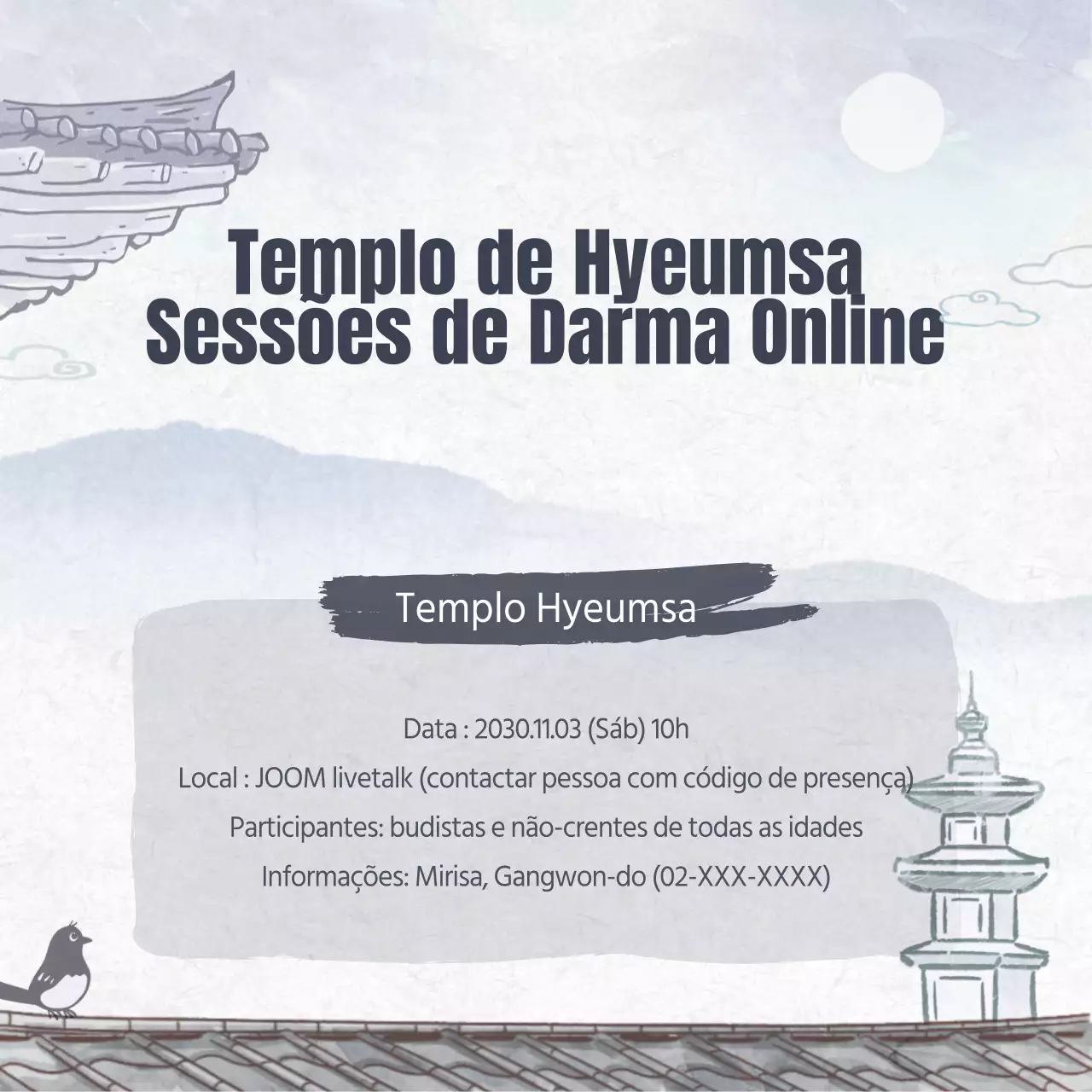 Cinzento Tradicional Conceito Online Dharma Aviso de sessão