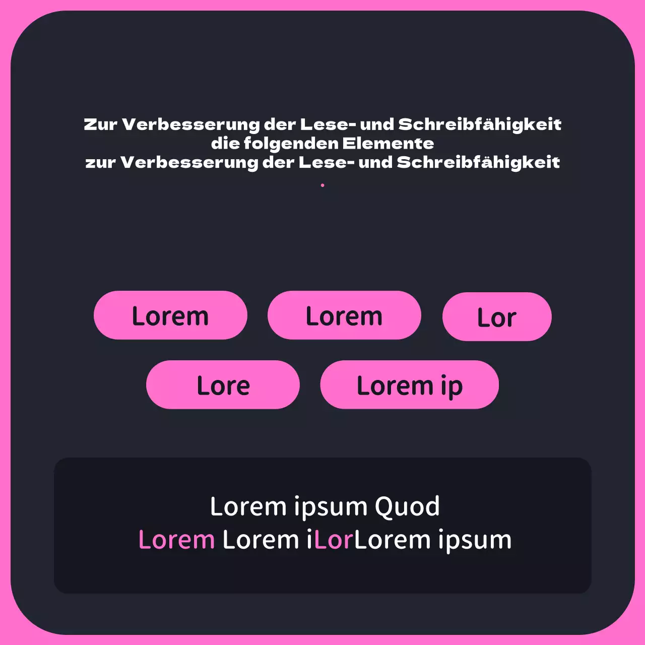 Schwarz und rosa studieren 3D niedlich Alphabetisierung Förderung