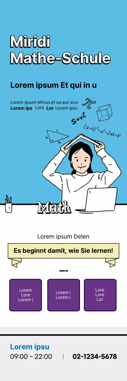 Blaue Mathe-Schule