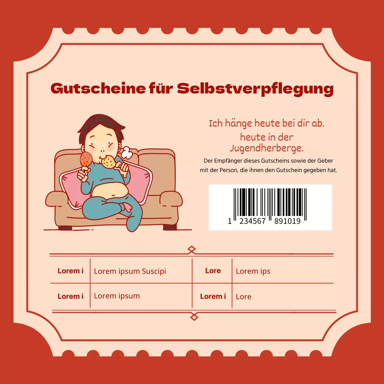 Humorvolle Gutscheine in Rot