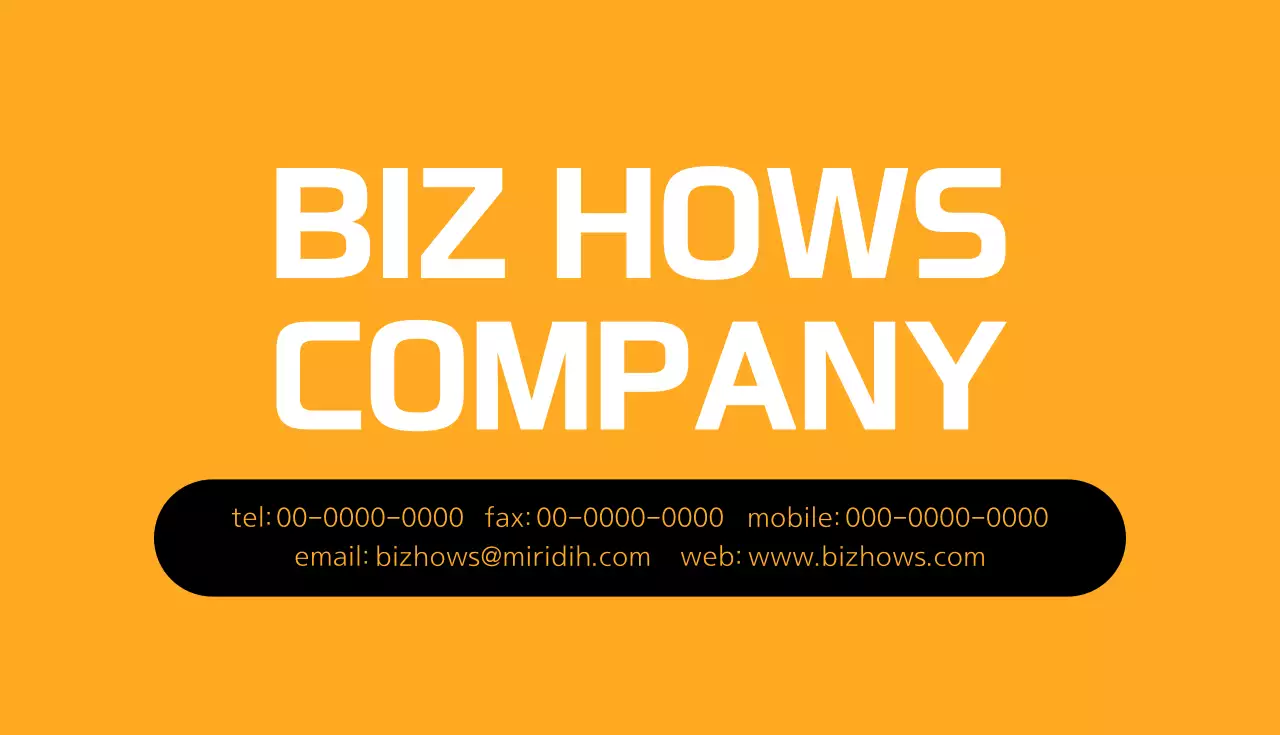 オレンジ シンプル ビジネス 名刺