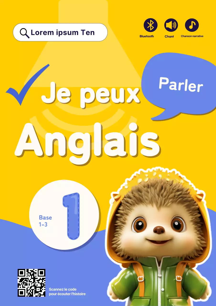 Une touche de jaune et de bleu pour la couverture d'un cours d'anglais