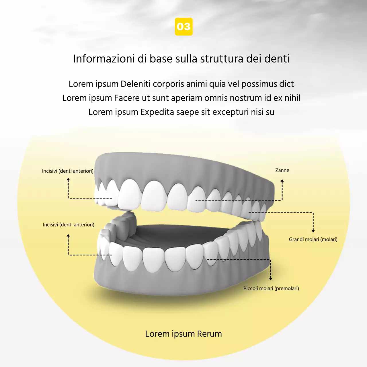 Promuovere uno studio dentistico moderno in giallo e grigio
