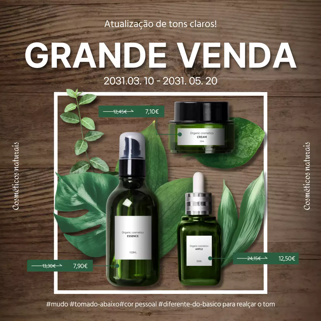 Promover uma maquilhagem de base de cor pessoal de aspeto natural com cosméticos ecológicos
