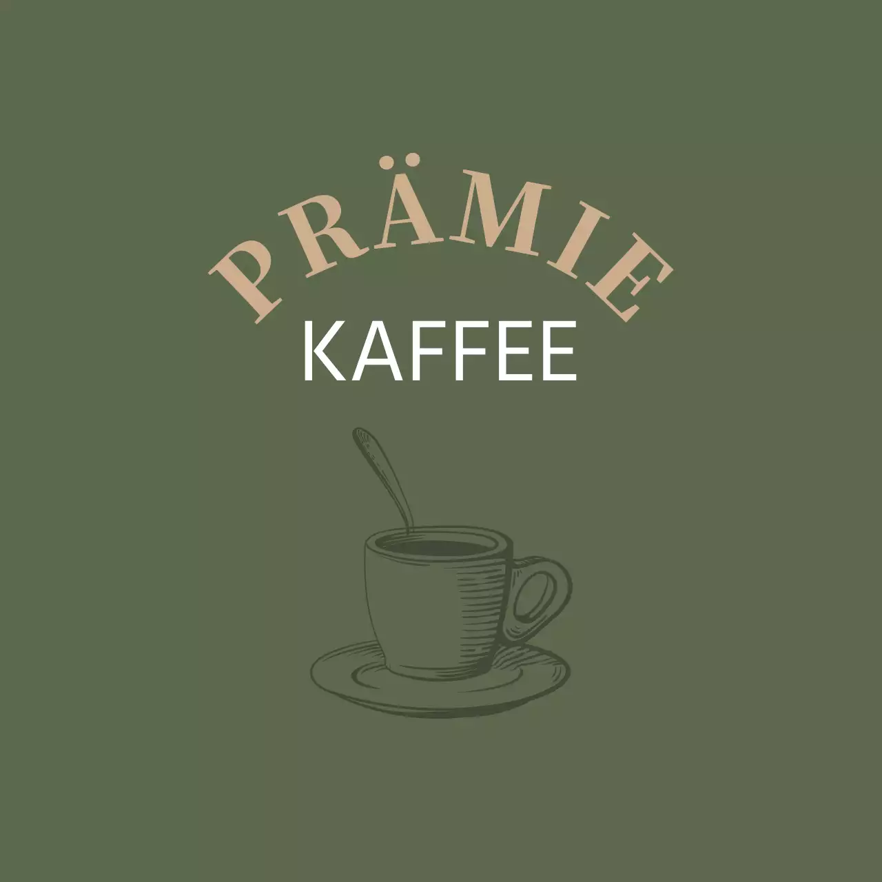 Grüne Illustration Vintage-Kaffee-Café-Etikett