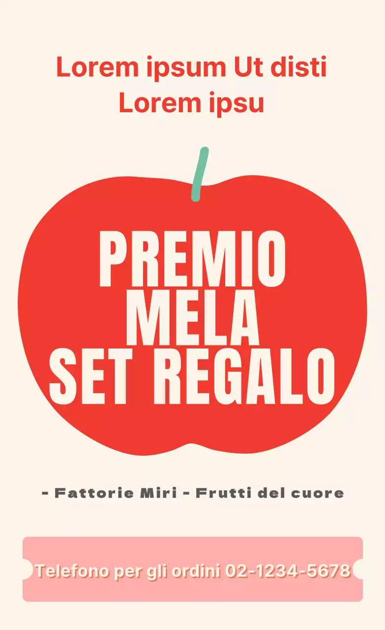 Testo illustrato Adesivo verticale della mela